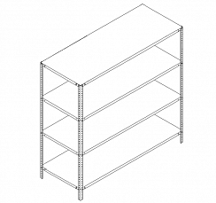 Металлический стеллаж Prostor Lite 1500x500x1500