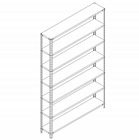 Металлический стеллаж Prostor Lite 1500x400x2500