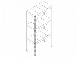 Грузовой стеллаж 1200x600x2000