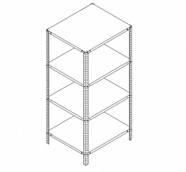 Металлический стеллаж Prostor Lite 700x500x1500