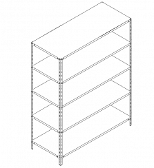 Металлический стеллаж Prostor Lite 1500x600x1800