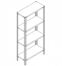 Металлический стеллаж Prostor Lite 700x300x1500