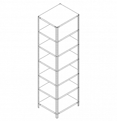 Металлический стеллаж Prostor Lite 700x600x2500